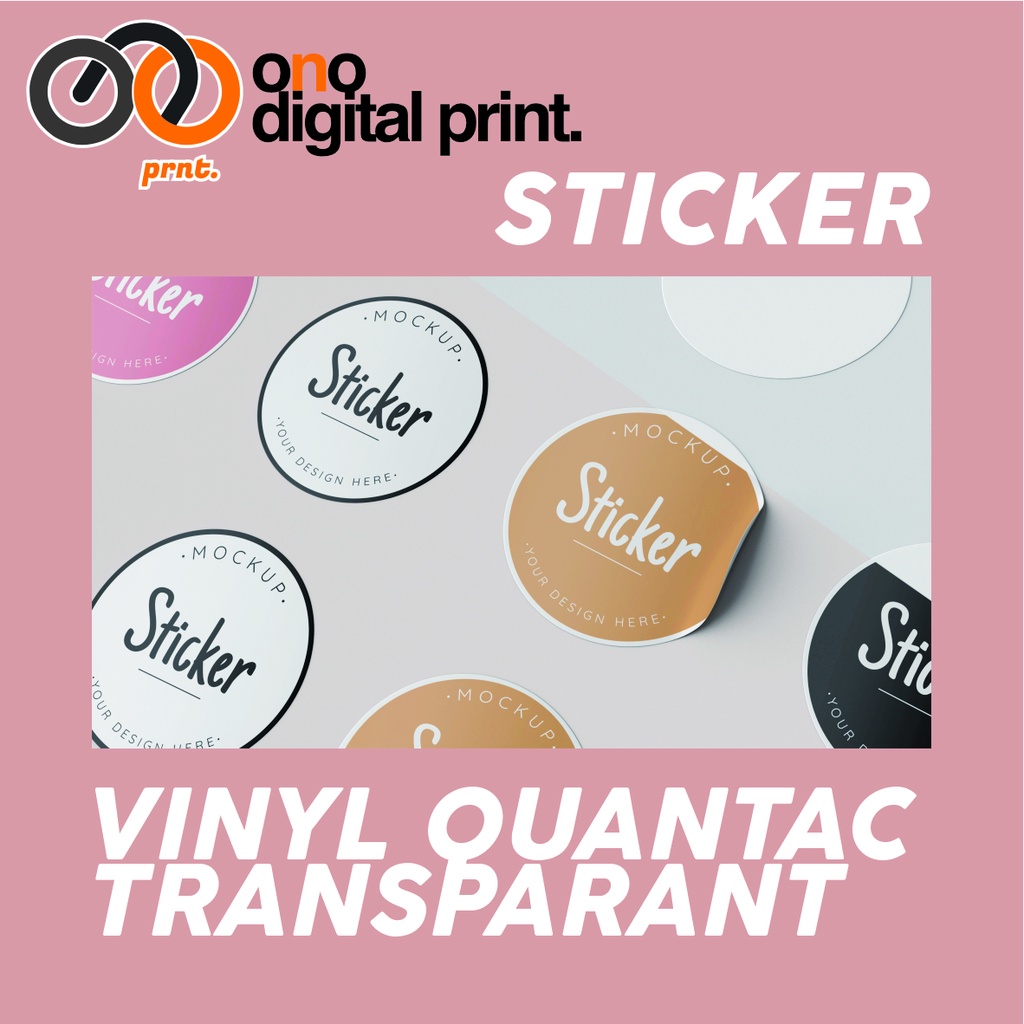 Jual Cetak Vinyl Quantac Transparent Cutting Sticker Transparan Label Minuman Transparan