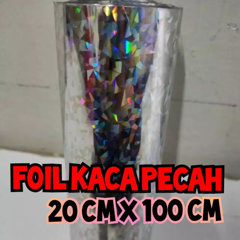 Foil Hologram Transfer Motif Kaca Pecah Crown USA Hot Stamping Koh Momo
