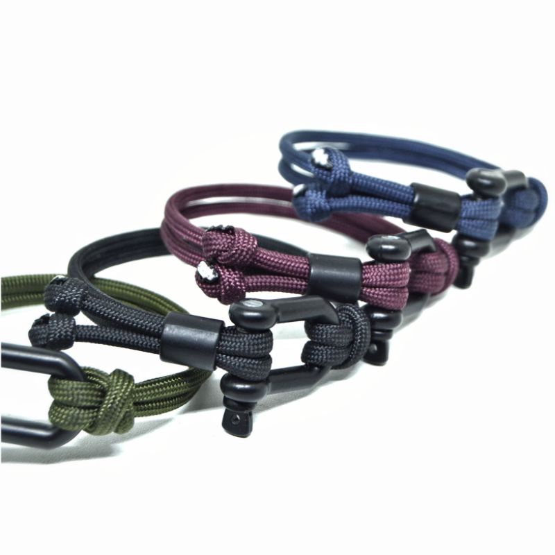 Gelang Nautical Tali Paracord Pria Survival Outdoor Warna Polos