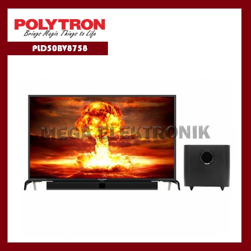 POLYTRON PLD50BV8758 LED TV 50 inch Digital Cinemax Soundbar - KHUSUS JABODETABEK