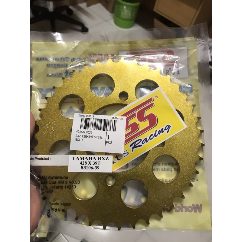 Gear BELAKANG SSS GOLD 428 VEGA RX KING JUPITER Z JUPITER MX F1ZR FORCE 1-1