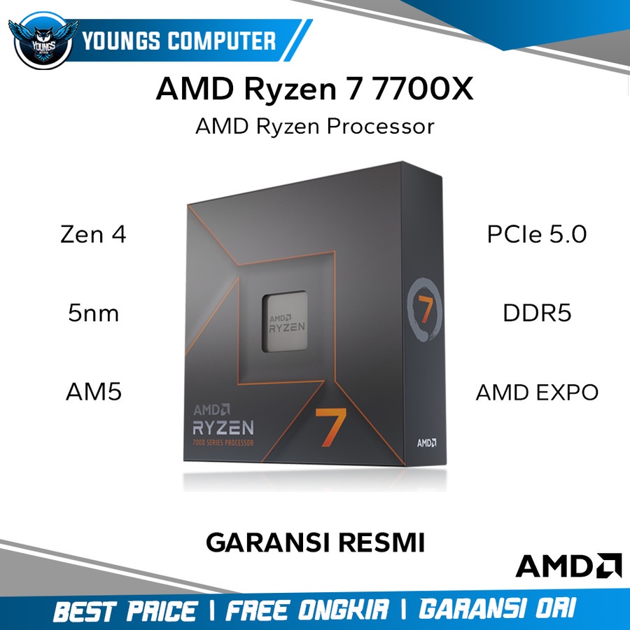 AMD RYZEN 7 7700X BOX | 5.4GHz 8C 16T | Processor AM5 Raphael Zen 4