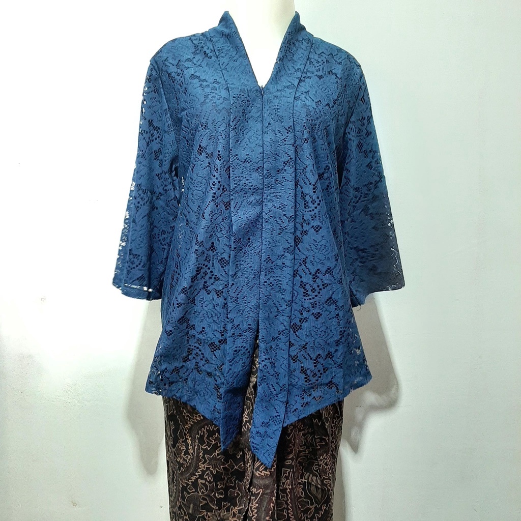 KEBAYA BRUKAT BIRU DONGKER/ATASAN KEBAYA BRUKAT