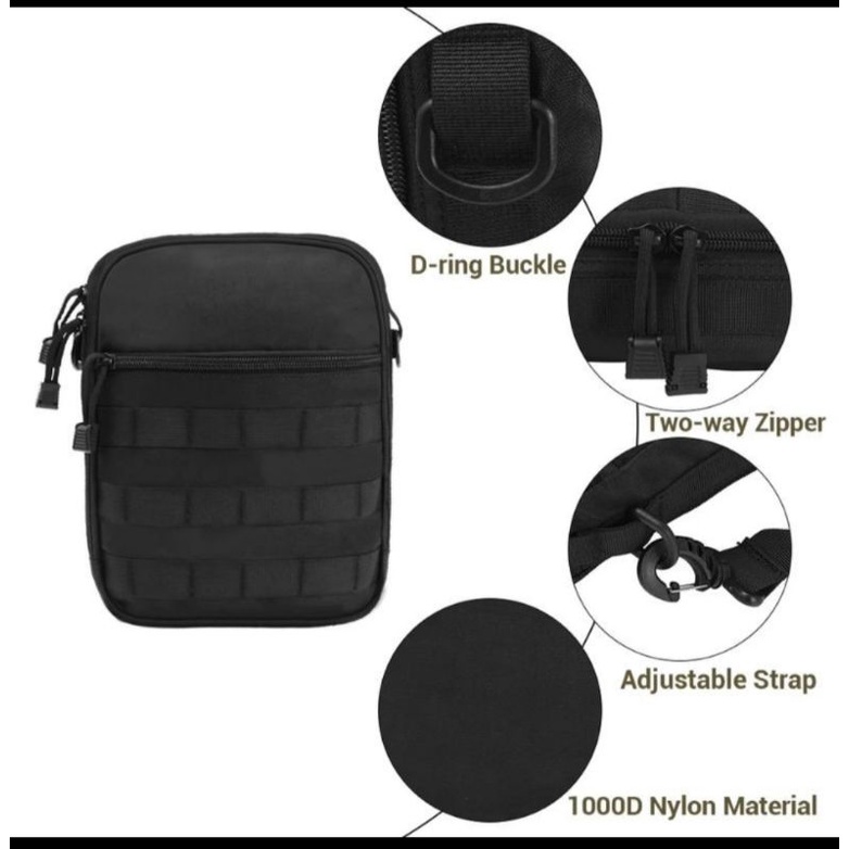 Tas Selempang Pria Tactical Army Tas Pouch Pria Clouth Tas Gadget Black