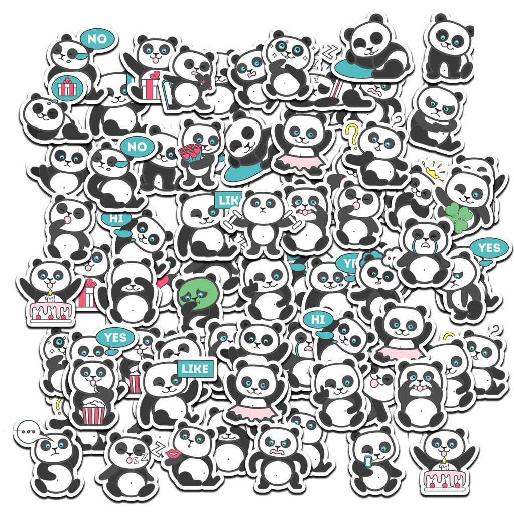 

84 PCS STIKER PANDA LUCU IMUT LAPTOP HP JURNAL Scrapbook Diary Album Foto