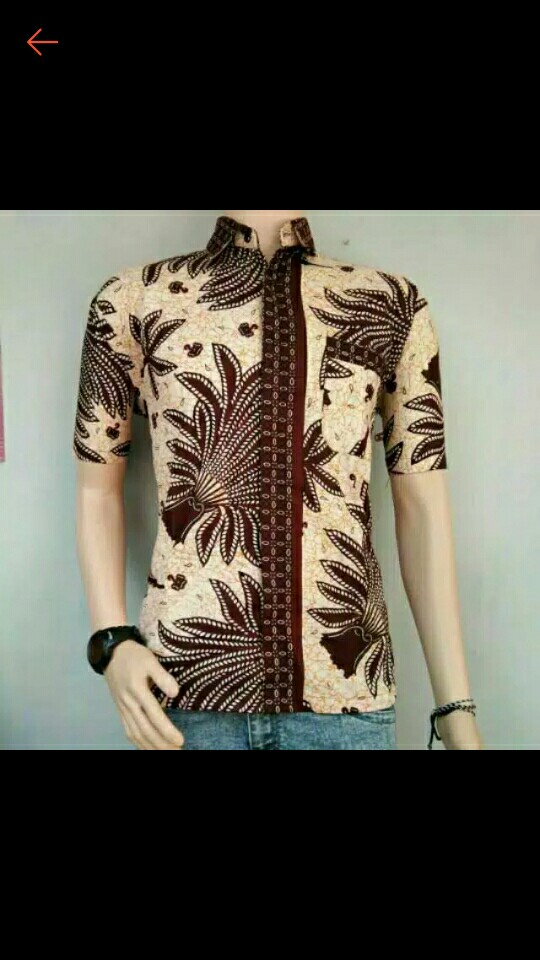 Bos Batik Hrb 026 Kenongo Kemeja Tosca Pendek Pekalongan Padi M L Xl Sogan Tulis Halus Kemeja Batik.