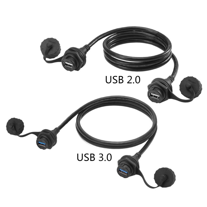 Btsg USB 2.0 3.0 Stop Kontak Female Ke Female Kabel 2ujung IP67 Waterproof Panel Mount Connector Cord 1m 3ft