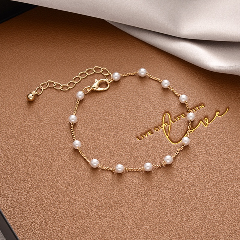 Women Pearl Crystal Bracelet Gelang Korean Fashion Love Flower Star Butterfly Bracelet Jewelry Birthday Gift