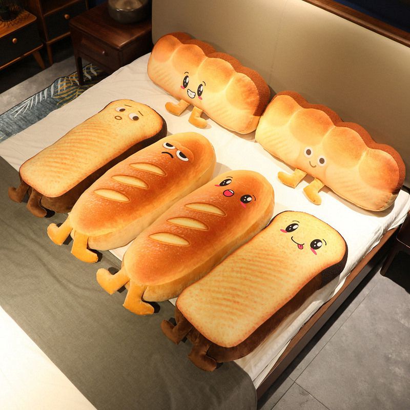 Cute Simulation Bread Soft Plush Toy Soft Pillow Sofa Cushion Kids Gift