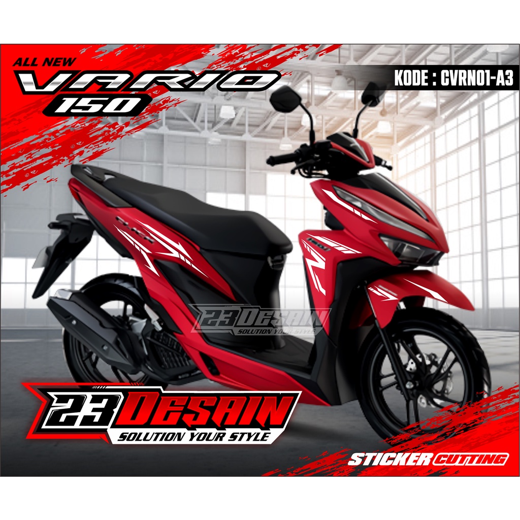 Cutting Stiker Vario new - Aksesoris Motor Vario New 125 - 150 CVRN01 MERAH