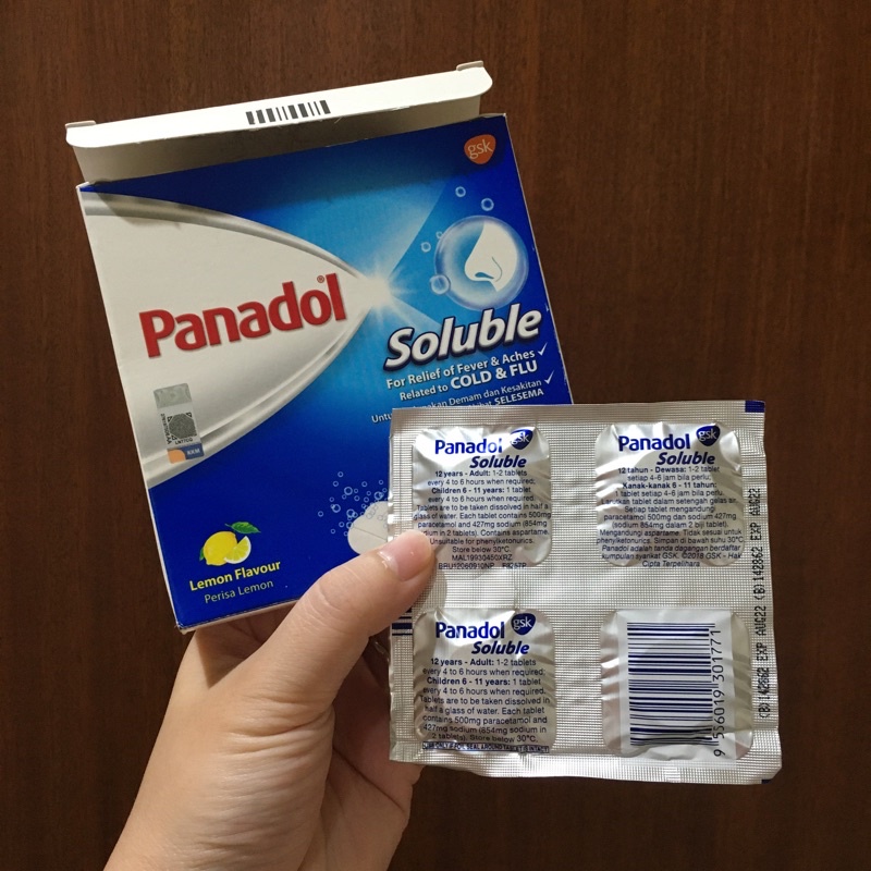 Jual Panadol Soluble Malaysia Per Strip 4tabs Lemon Effervescent