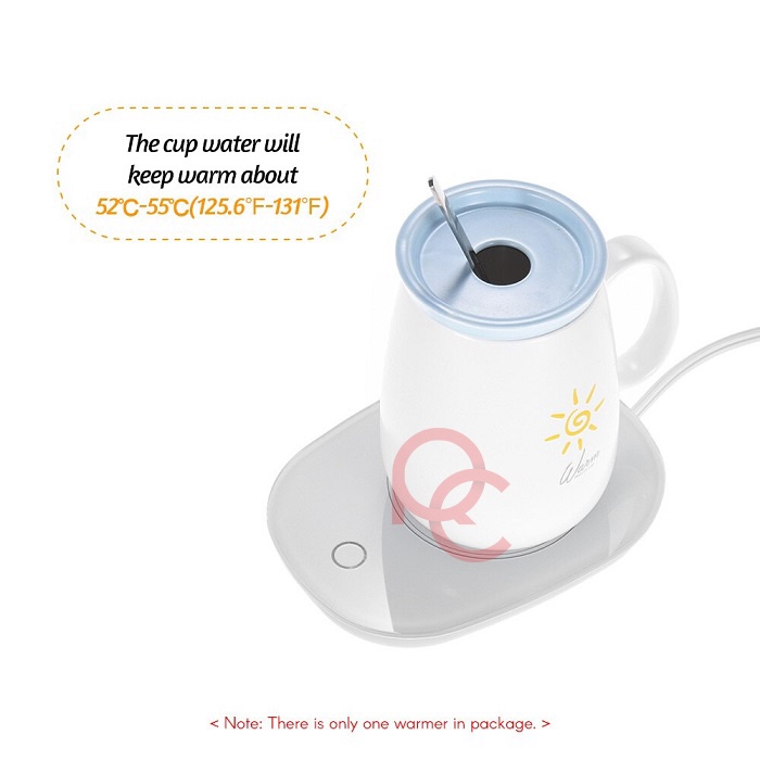 One Two Cups Tatakan Gelas Pemanas Coffee Cup Warmer Heating Pad - NN201 / USB Mug Pemanas Cangkir Kopi Cangkir Penghangat Susu Teh Air / Penghangat Cangkir Elektrik Desktop Cangkir Kopi - White