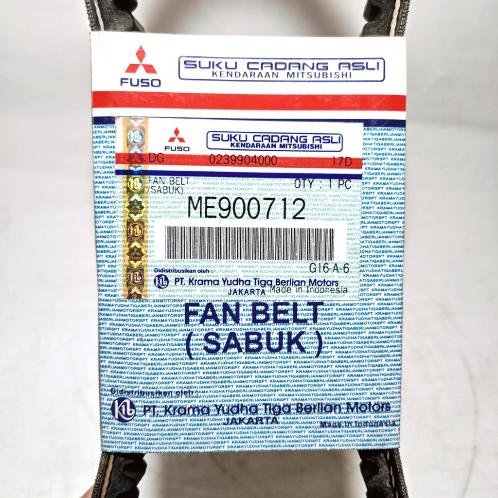 Vanbelt Colt Diesel PS 100 FE119 ME900712 Mitsubishi Van Belt V Fan Fanbelt Penbel Sabuk Tali Kipas Radiator A45.4 ME900712 ME 900712 ASLI ORIGINAL