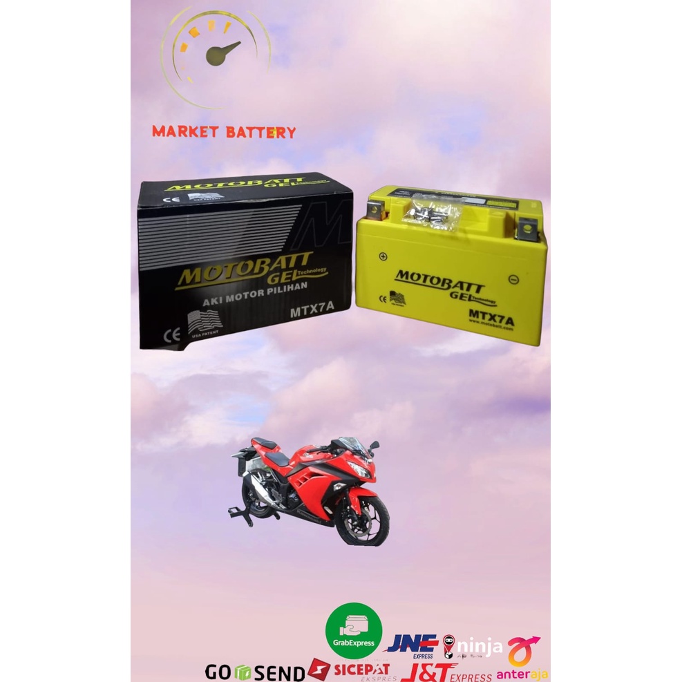 Aki accu Motobatt MTX7A Ninja 250 cc F1,Z 250, Ninja 250 Karbu MF