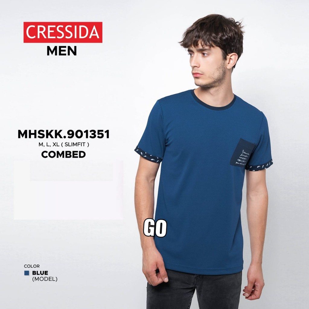 gof CRESSIDA KAOS Pakaian Pria Atasan Kaos Oblong Casual Santai Slimfit Lengan Pendek Original Brand