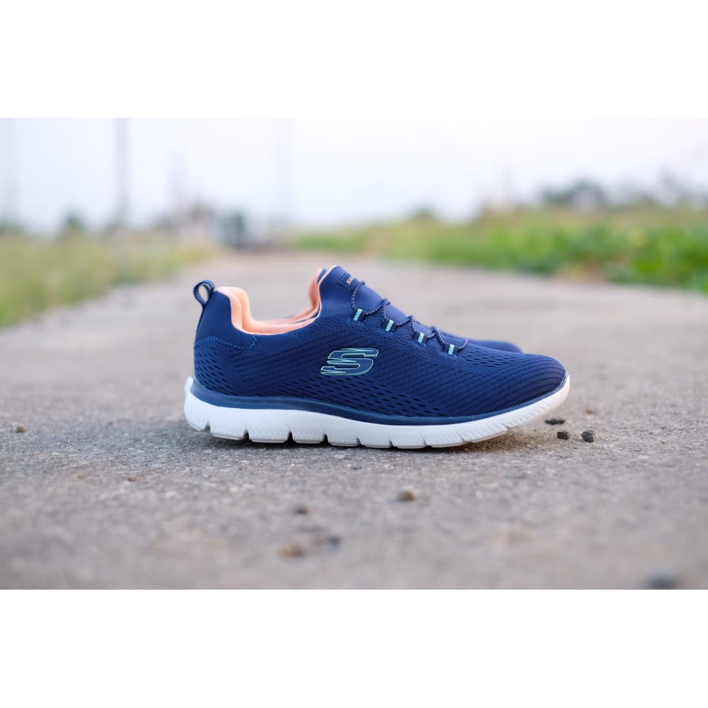SEPATU ORIGINAL-SEPATU PRIA-SEPATU WANITA-SKECHERS SLIPON NAVY WHITE-TERBAIK-TERLARIS