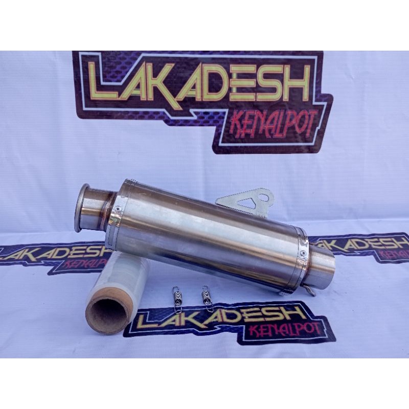 SILENCER (ONLY) KNALPOT CINCIN POLOS/LASER NAMA (INLET 38/50) ALL MATIC BEBEK SPORT