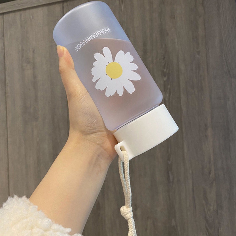 Botol Air Minum Portable Bahan Plastik Matte Anti Bocor Ukuran 480ml Dengan Tali Untuk Outdoor