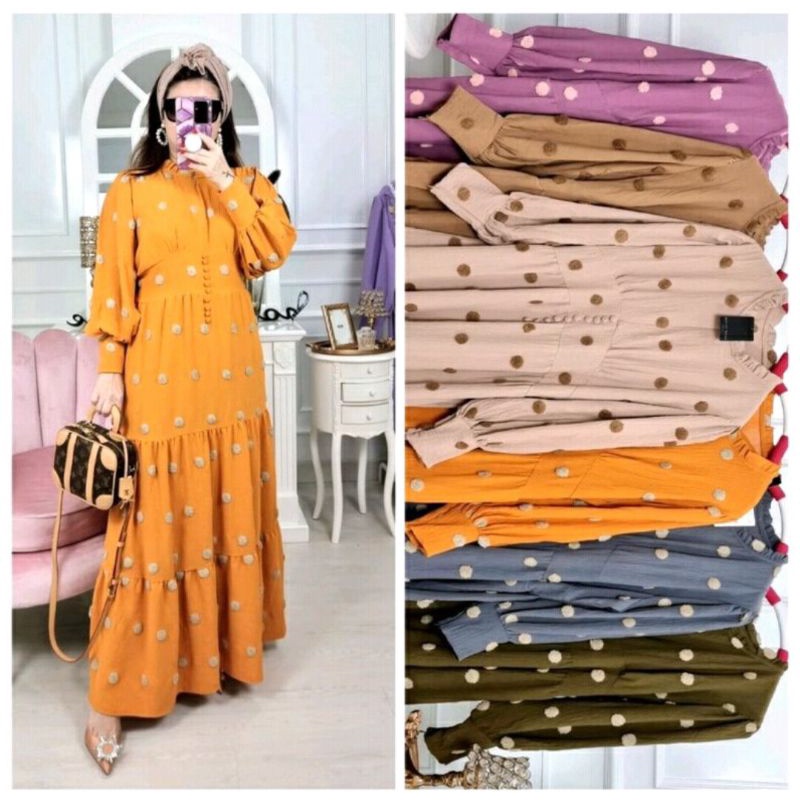 Meijiwang Gamis lesti gamis pompom meijiwang