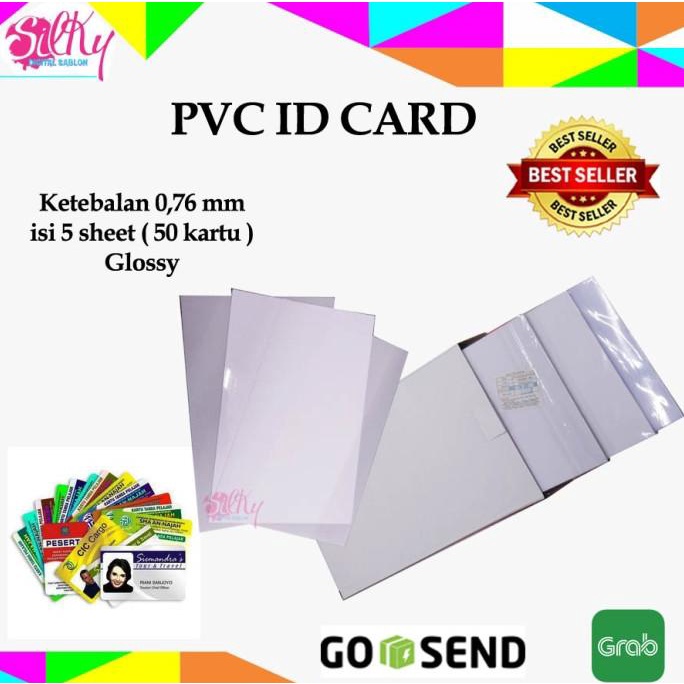 

((((()paling dicari] Bahan PVC ID Card isi 5 set (50 id Card)