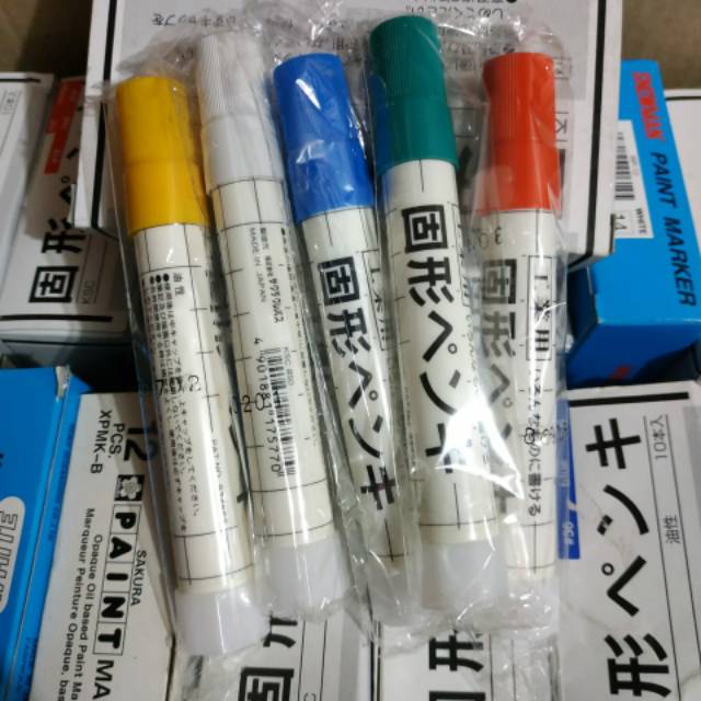 

Solid Steel MARKER SAKURA Merah Putih Biru Kuning Hijau Spidol Penanda Besi Permanen Sakura Color Made In Japan