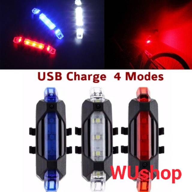 LAMPU led belakang sepeda USB