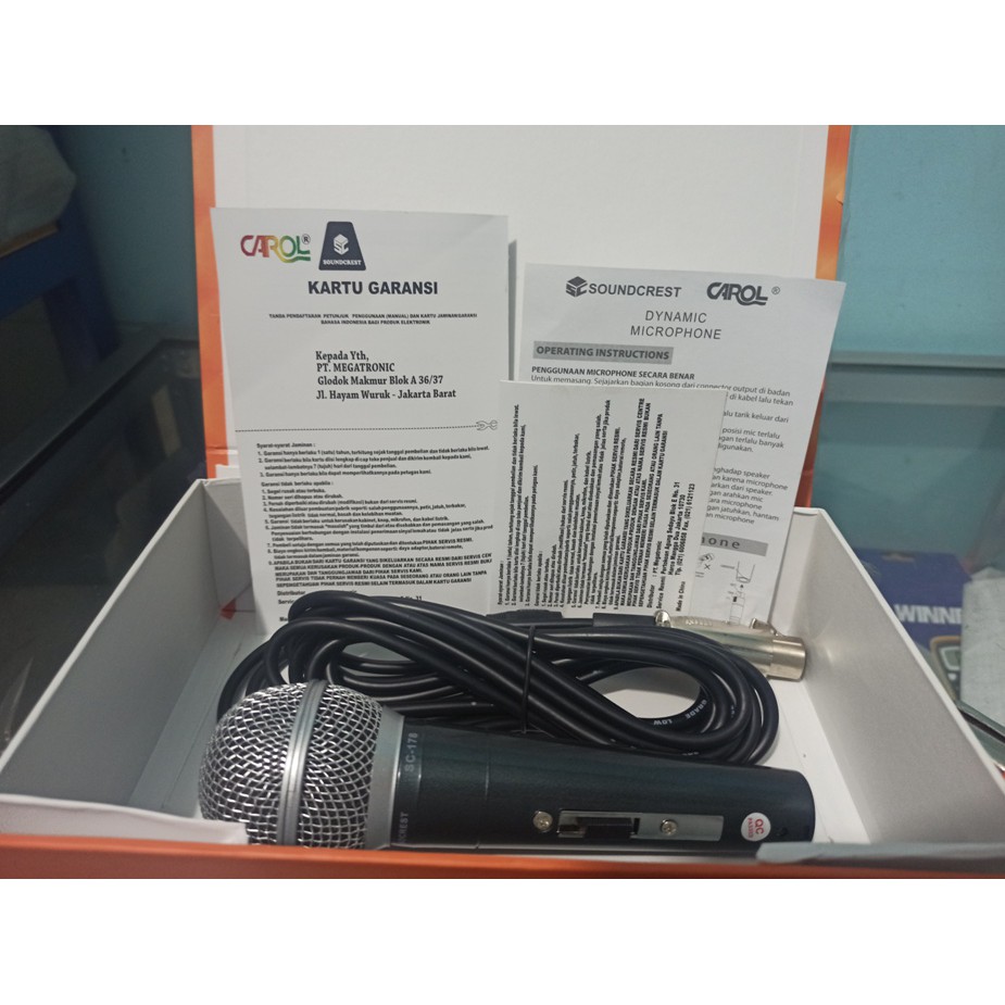 Microphone MIC Cable KARAOKE PROFESIONAL DINAMIC SOUNDCREST SC178