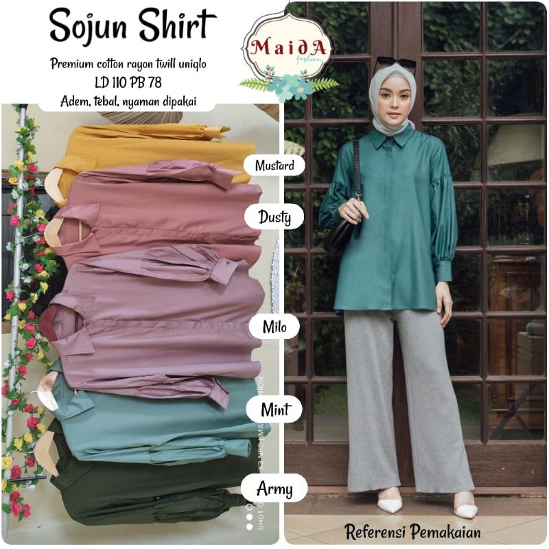 TERLARIS KEMEJA POLOS WANITA KATUN RAYON TWILL UNIQLO / KEMEJA KERJA / KEMEJA WANITA