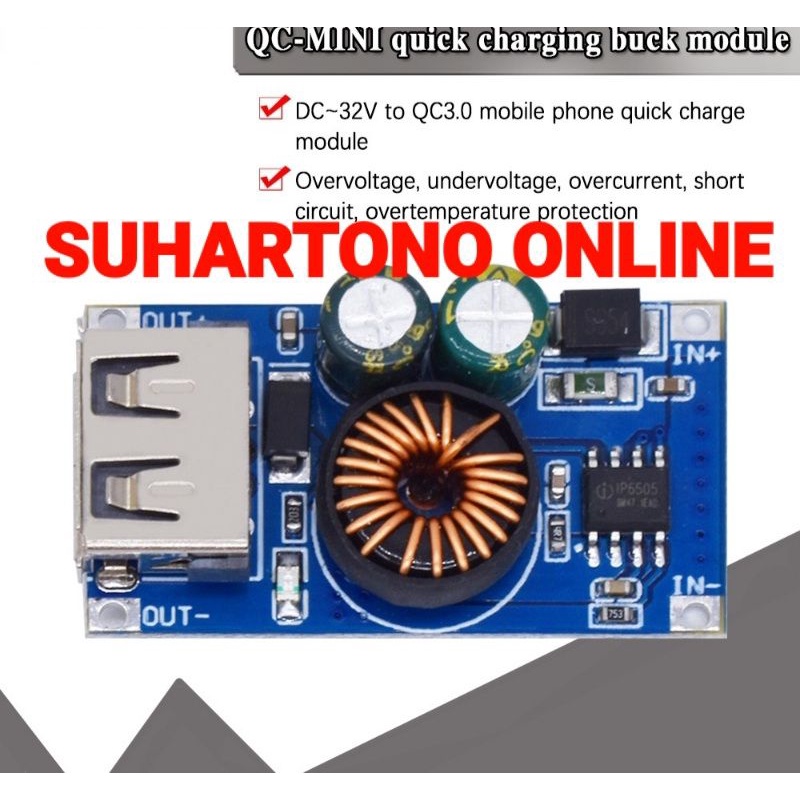 Modul Step Down Usb Dc 12v24v Ke 5v Qc3.0 Quick Charge Sm