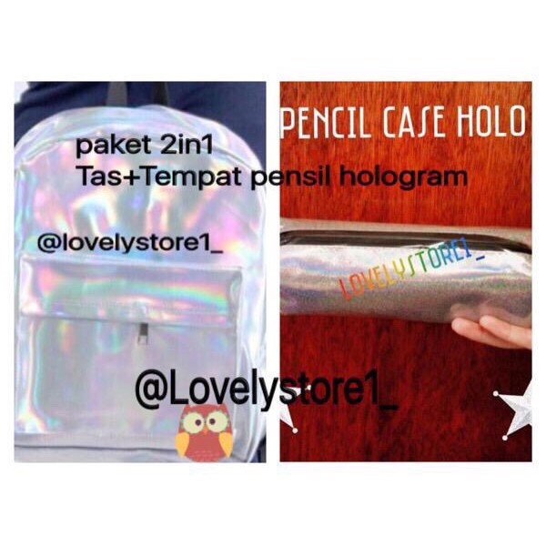

PROMO Tas hologram ransel besar+Tempat pensil hologram paket 2in1 murah Terlaris