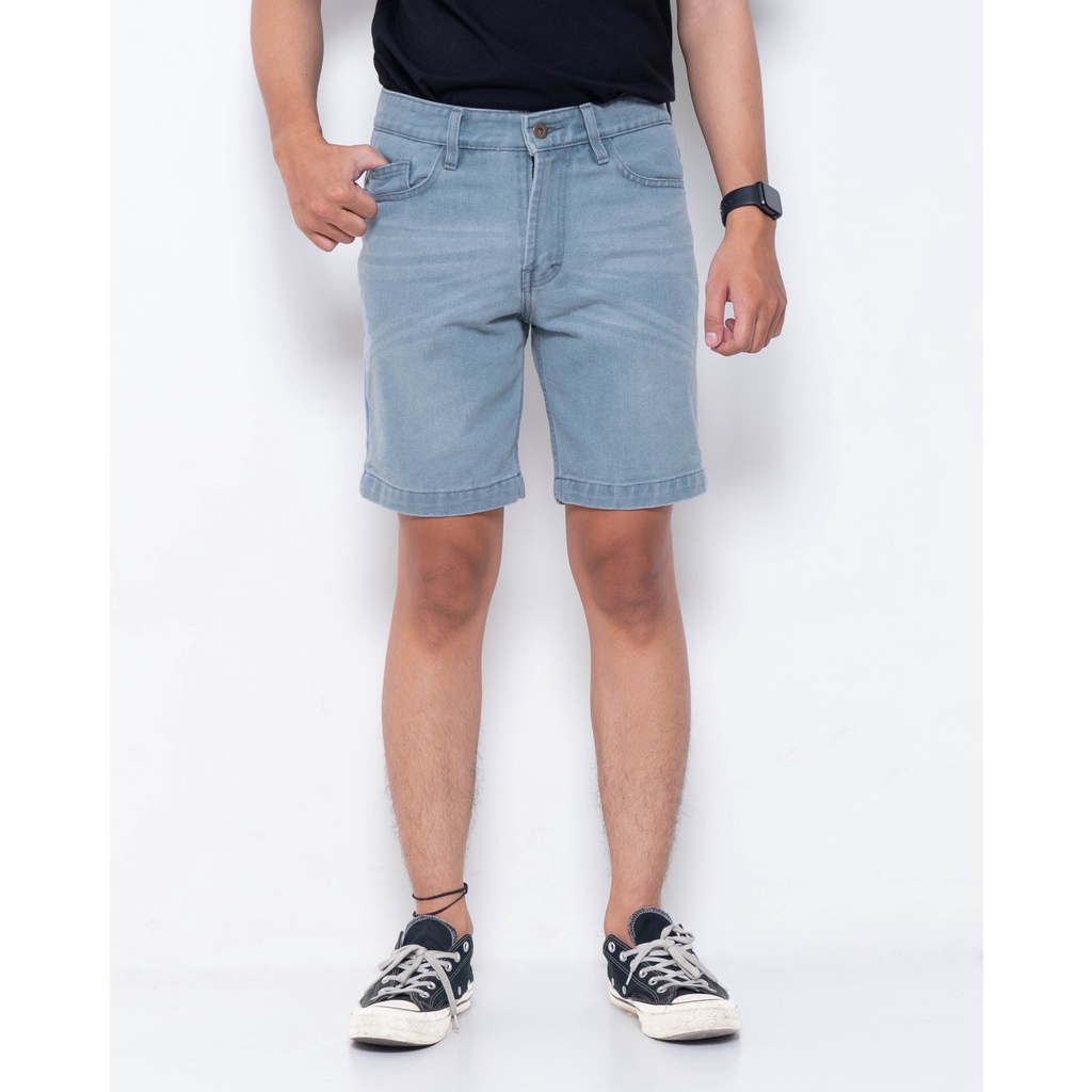 PLAIN Short Denim Washed - Greyish Blue Washed