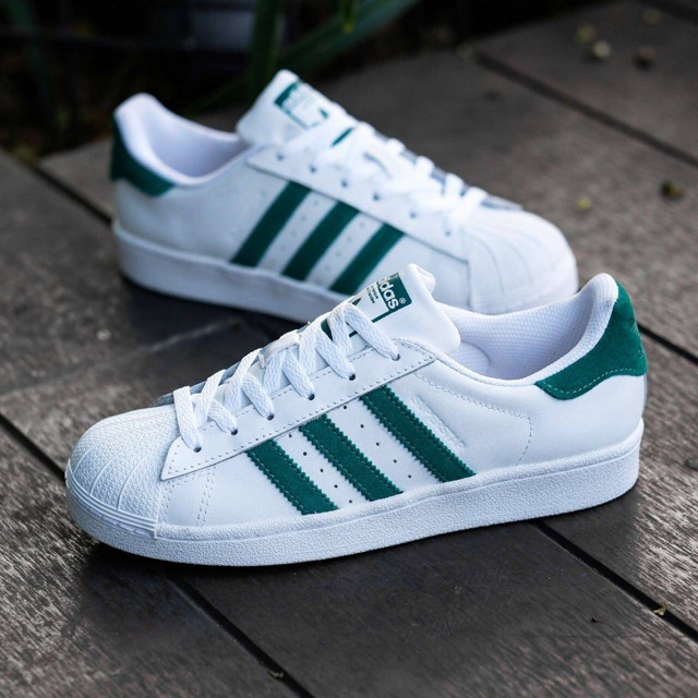 Adidas Superstar White Green Women