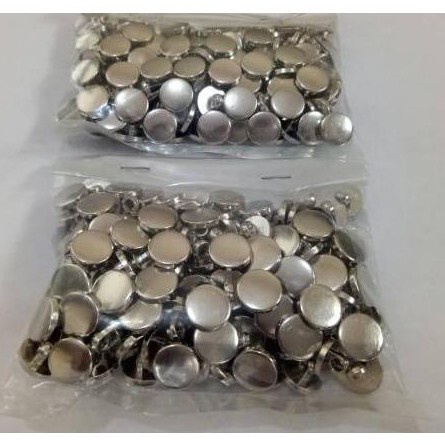 Kancing Baju Jamur Silver Polos Datar Diameter 9 - 11 mm - 9mm - 9mm