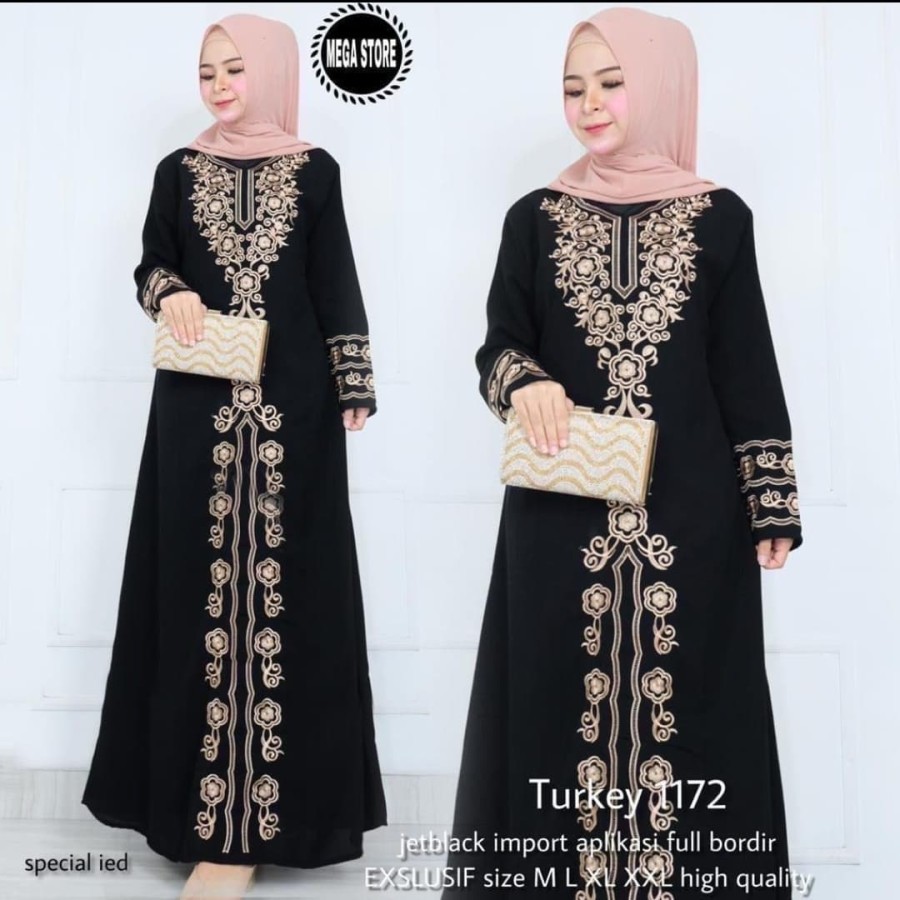 Gamis Arab Hitam 80 gamis wanita hijab termurah terlaris