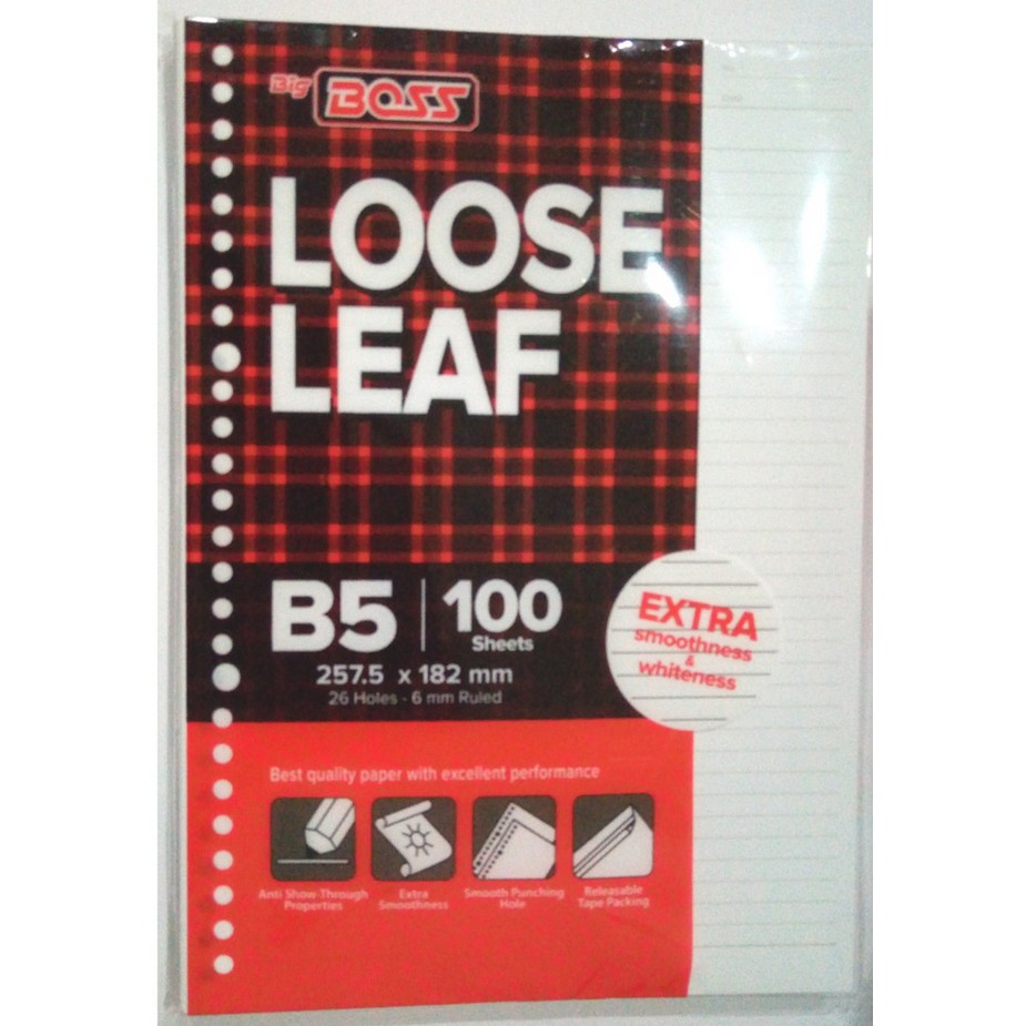 

Kertas Loose Leaf Big Boss B5 - 100 Lembar