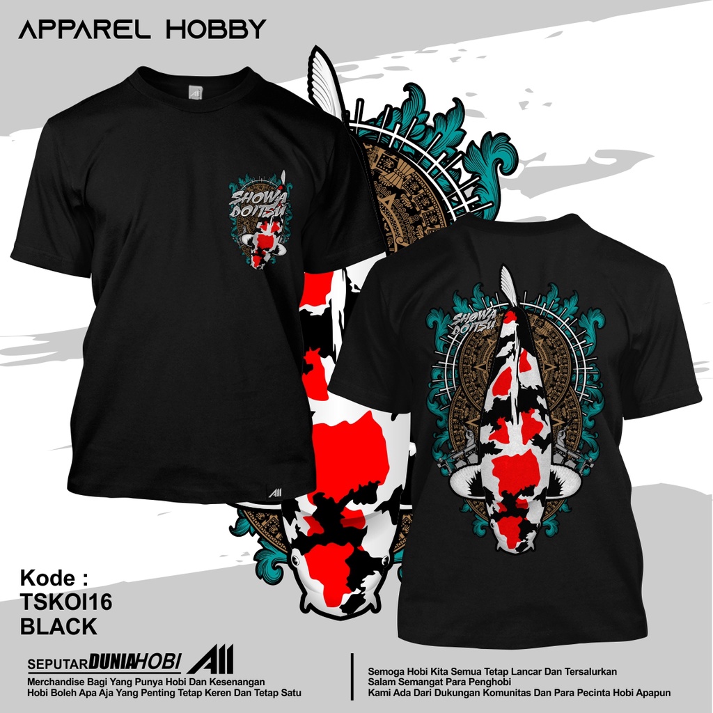 KAOS IKAN KOI SHOWA DOITSU KOI16 BLACK TSHIRT