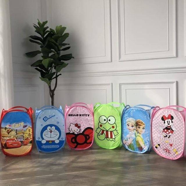 KERANJANG BAJU KOTOR LIPAT MOTIF KARAKTER BONEKA LUCU LAUNDRY BASKET