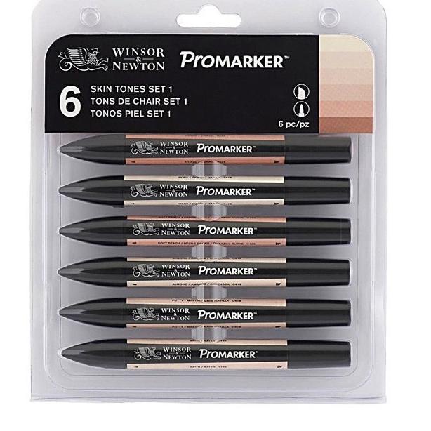 

WINSOR & NEWTON PROMARKER SET SKIN SET 1 6COLOURS ---READY---