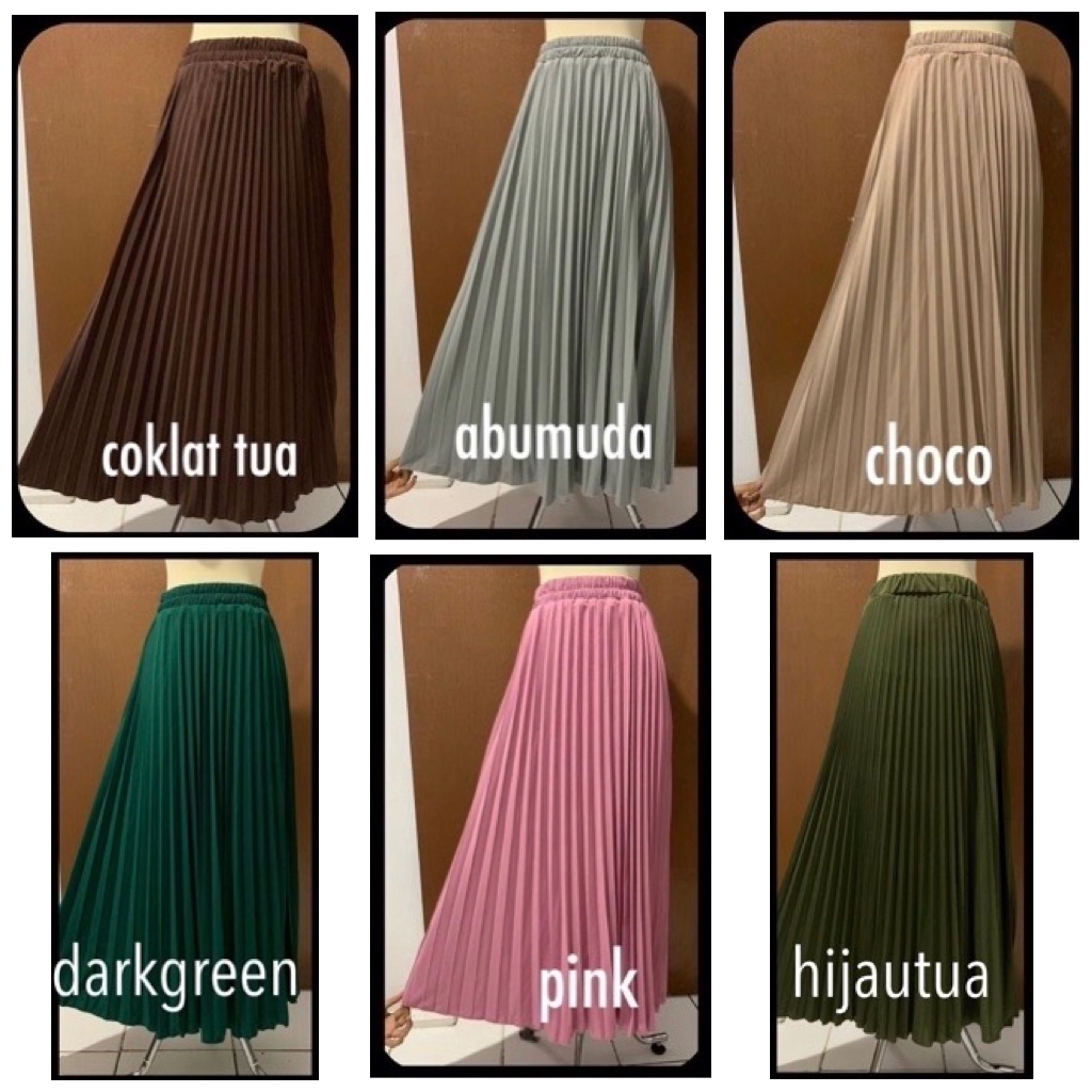 Rok Plisket Pleated Long Skirt - BAHAN PREMIUM