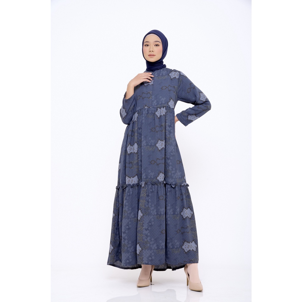 baju gamis wanita dress muslim terbaru ZM Zaskia Mecca - Billo Navy Gamis - Romansa Khatulistiwa - b