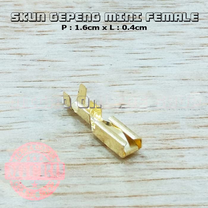 Skun Gepeng 4mm Cewek Female Kecil / Soket / Skun Motor / Skun kabel