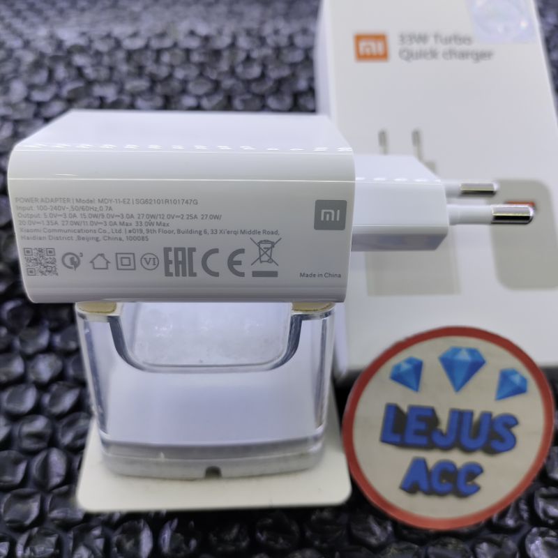 Batok Adapter Charger 33W Xiaomi Redmi Note 9 Pro Note 10 Note 10S Note 10 Pro Turbo Charger origina