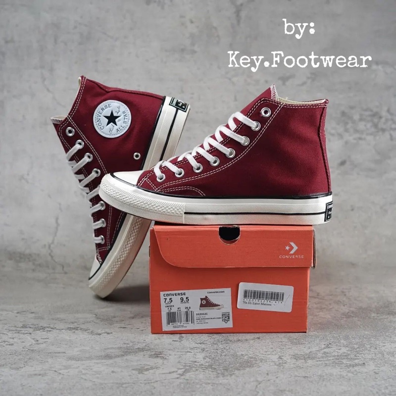 Sepatu Converse 70s High Maroon Burgundy / Converse 70s Dark Red High / converse 70s maroon