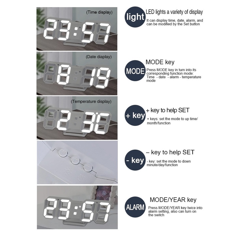 Jam Meja LED dan Jam Dinding Digital Led 3D Clock Meja Alarm Dinding Clock Aesthetic Korean Style Premium Modern Style Minimalist / Jam Meja Alarm Aesthetic / Hiasan Kamar Estetik