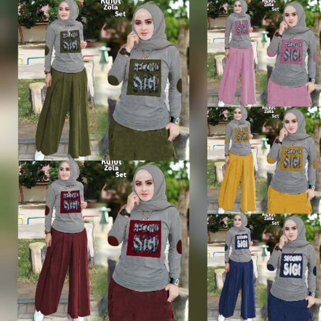 SET ZOLA KULOT FASHION PAKAIAN WANITA SETELAN BABYTERTRY FEHM