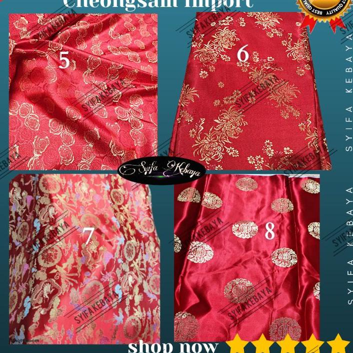 ☃ SALE. Kain Cheongsam. Kain Chongsam Congsam Imlek Cina. Bahan Cheongsam Satin Motif Terbaru ➤