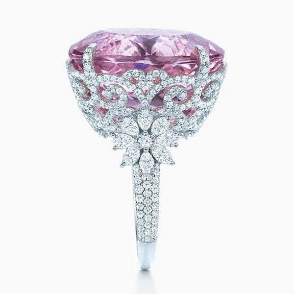 SEUSUK  Cincin Desain Bunga Hias Safir Pink untuk Pernikahan/Pengantin Wanita COD