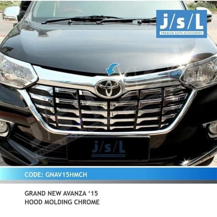 Hood Molding Grand New Avanza 2015 Chrome