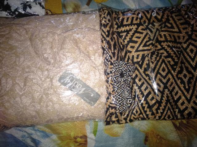 (ready 5 Warna) Couple Batik Brokat Tunik Lupita Selendang