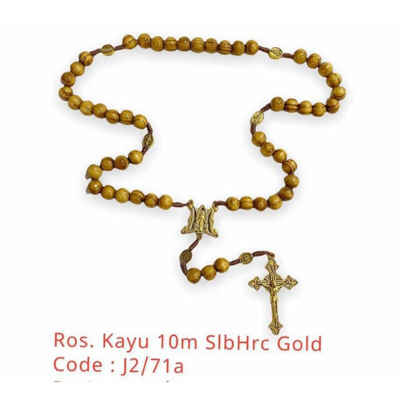 Jual Rosario Kayu Klasik 10mm Harces Dan Salib Warna Gold New | Shopee ...